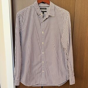 Banana Republic Lavendar and White Gingham Shirt